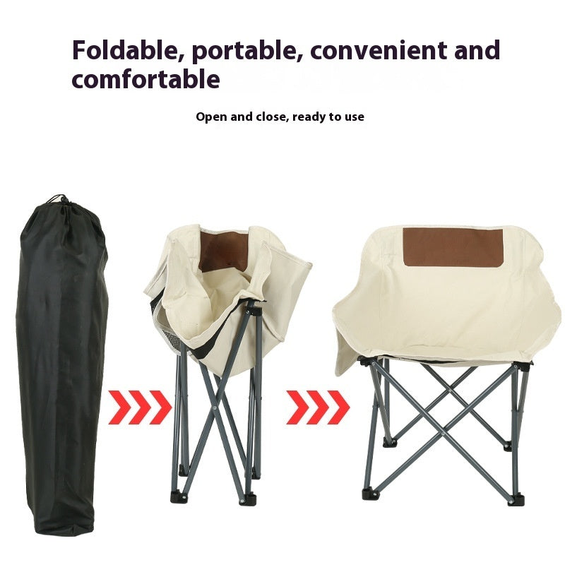 Tikivault Camping Outdoor Folding Chair Portable Recliner Fishing Stool