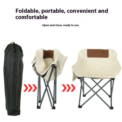 Tikivault Camping Outdoor Folding Chair Portable Recliner Fishing Stool