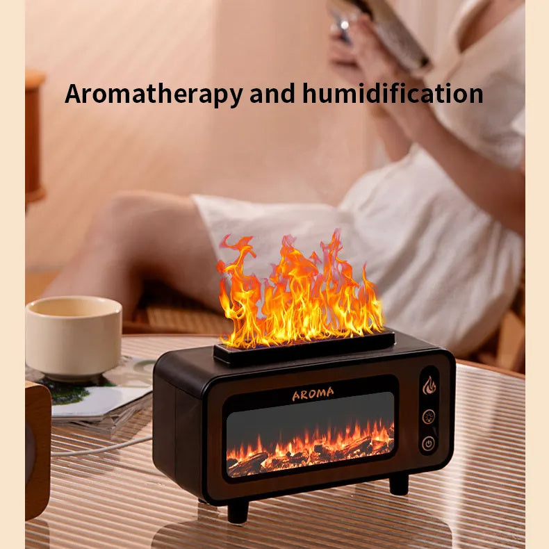 Tikivault New Design Ultrasonic Flame Humidifier 3D Fire Aroma Diffuser