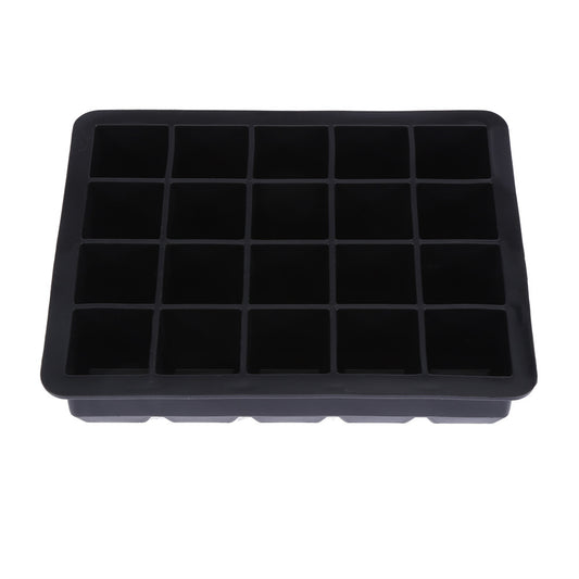 20 Grids Silicone Ice Cube Tray Mold Ice Cube Maker Container (Black)