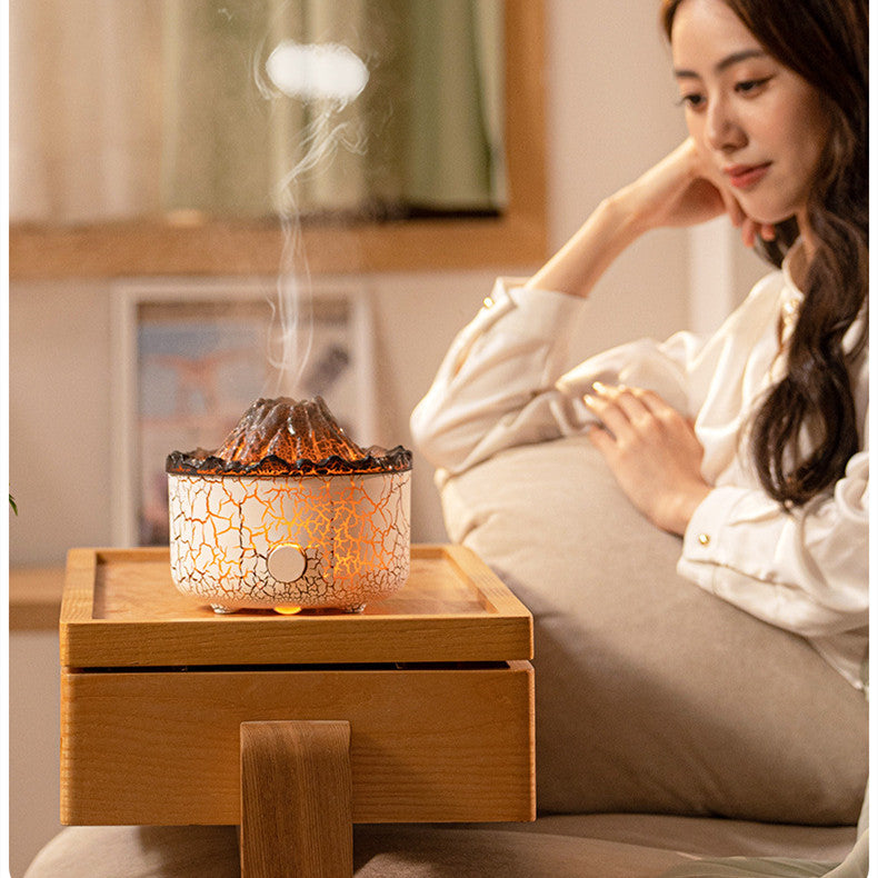 Tikivault Volcano Aromatherapy Flame Humidifier Diffuser