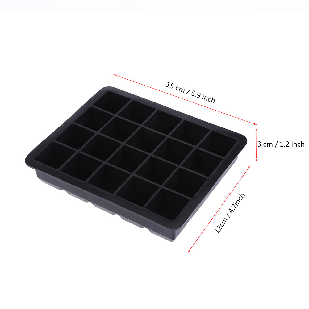 20 Grids Silicone Ice Cube Tray Mold Ice Cube Maker Container (Black)