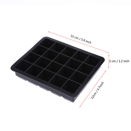 20 Grids Silicone Ice Cube Tray Mold Ice Cube Maker Container (Black)