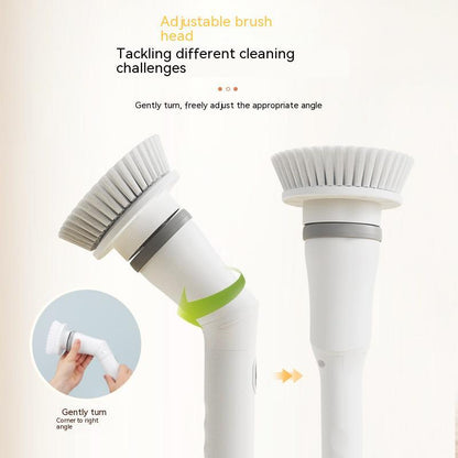 Tikivault Electric Scrubber Wall Long Handle Elbow Telescopic Cleaning Brush