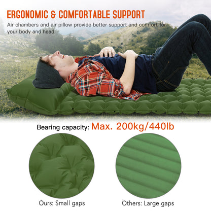 Tikivault Camping Sleeping Pad Ultralight Inflatable Sleeping Mat