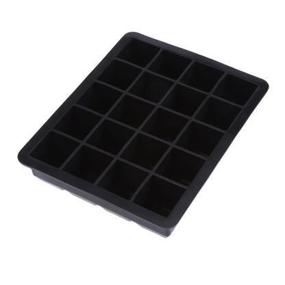 20 Grids Silicone Ice Cube Tray Mold Ice Cube Maker Container (Black)